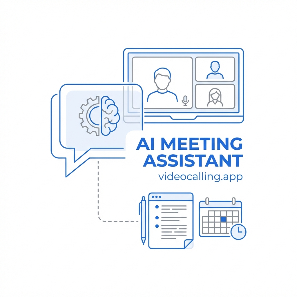 Illustration of AI Meeting Assistant in video calling